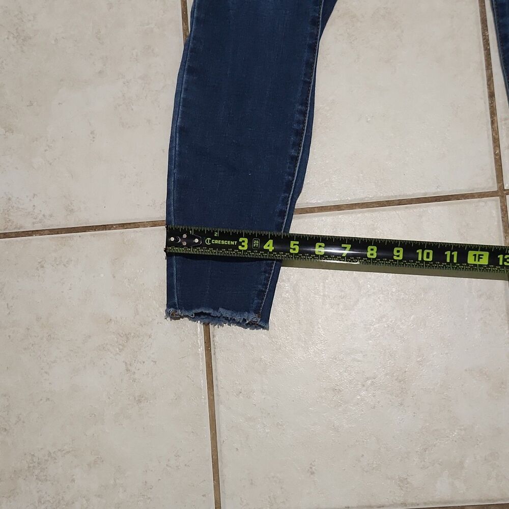 Nature Denim Skinny Jeans Juniors High Rise Stretch Medium Wash Frayed Hem - Picture 8 of 9